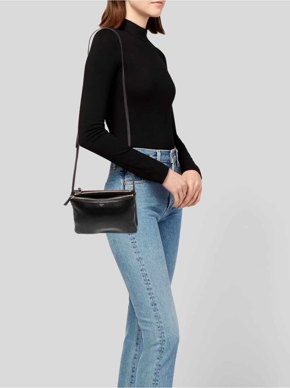 Celine Black Leather Small Trio Crossbody Bag - Picture 3 of 13